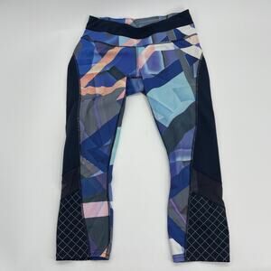 ATHLETA Women's Capri Leggings Size S Electric Sonar Stretch Mid Rise Athletic